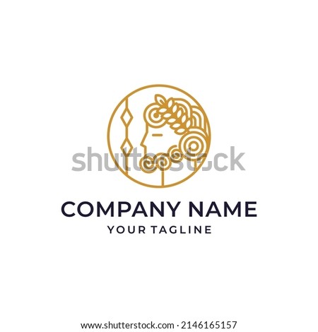 Greek God Line Art Logo Design