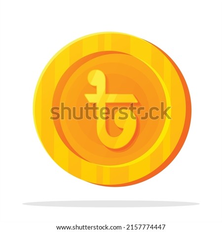Bangladeshi currency Taka  symbol, Gold Coin