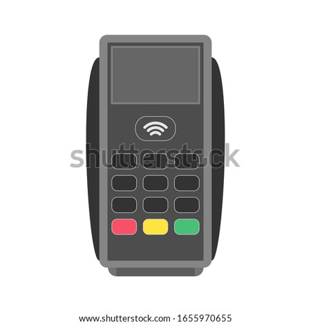 POS Terminal on a white background. Vector illustration.