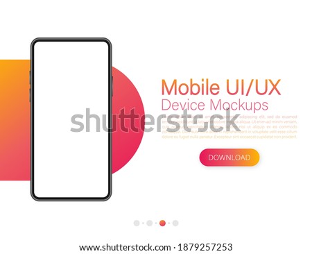 Icon with mobile ui and ux design on red background for web design. App interface template.