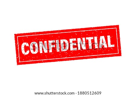 Confidential on red background. Padlock icon. Vintage confidential, great design for any purposes.
