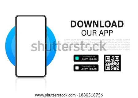 Download pages. Mobile app application. Business concept. Hand touch screen smartphone icon.