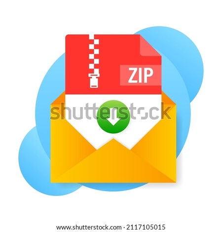 Zip file. Icon for web background design. Email sign. Technology vector illustration. Technology background