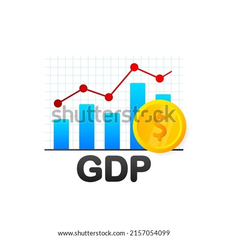 Arrow vector icon. GDP - Gross Domestic Product acronym. Business vector icon. Business concept