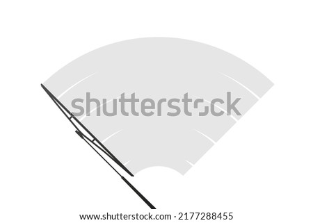 Car windscreen wiper glass, wiper cleans the windshield on blue background. Flat design. Vector illustration.