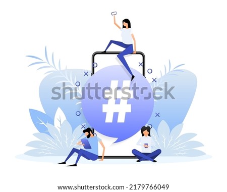 Hashtag people, great design for any purposes. Flat vector illustration. Isometric vector