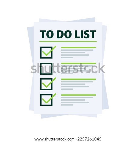 To do list clipboard. Check mark. Work planning or schedule. Vector illustration.