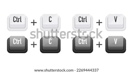 Ctrl C and Ctrl V Keyboard keys. Shortcut keys