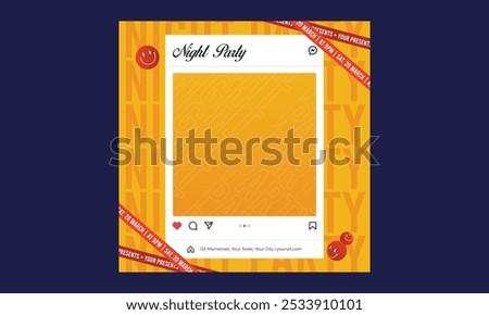 Night Party Socials Media. night club invitation