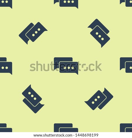 Blue1 Speech bubble chat icon isolated seamless pattern on white background. Message icon. Communication or comment chat symbol.  Vector Illustration
