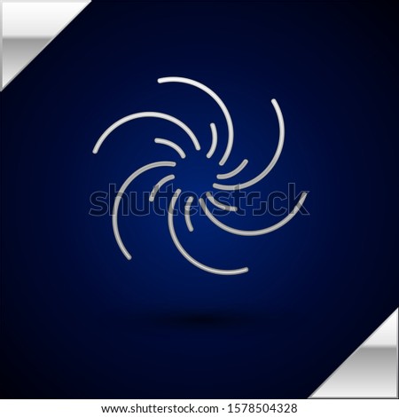 Silver Black hole icon isolated on dark blue background. Space hole. Collapsar.  Vector Illustration