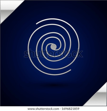 Silver Black hole icon isolated on dark blue background. Space hole. Collapsar.  Vector Illustration