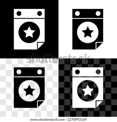 Set Day calendar with date July 4 icon isolated on black and white, transparent background. USA Independence Day. 4th of July.  Vector