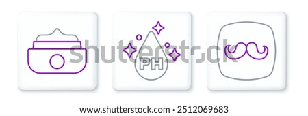 Set line Barbershop, Gel or wax for hair styling and Oil care treatment icon. Vector