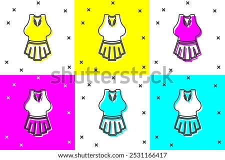 Set Undershirt icon isolated on color background.  Vector