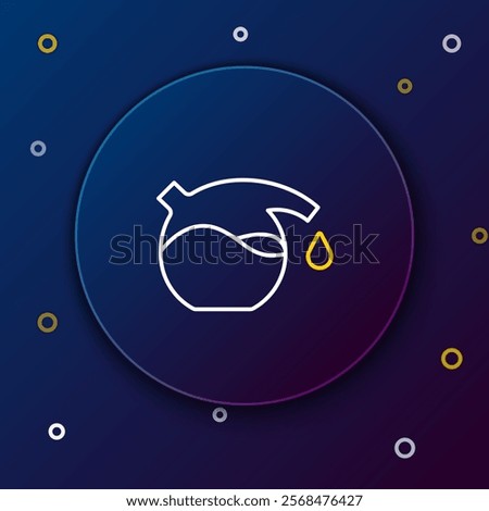 Line Test tube and flask chemical laboratory test icon isolated on blue background. Laboratory glassware sign. Colorful outline concept. Vector