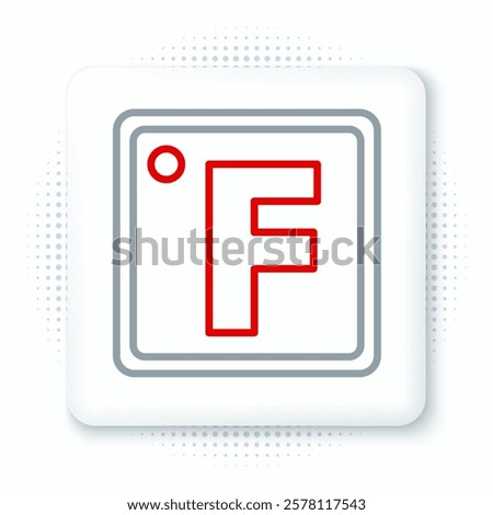 Line Fahrenheit icon isolated on white background. Colorful outline concept. Vector