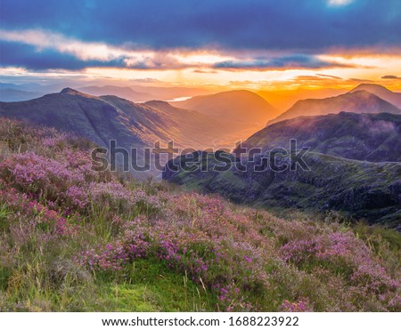 Similar – Image, Stock Photo Glencoe valley in the scottish highlands.