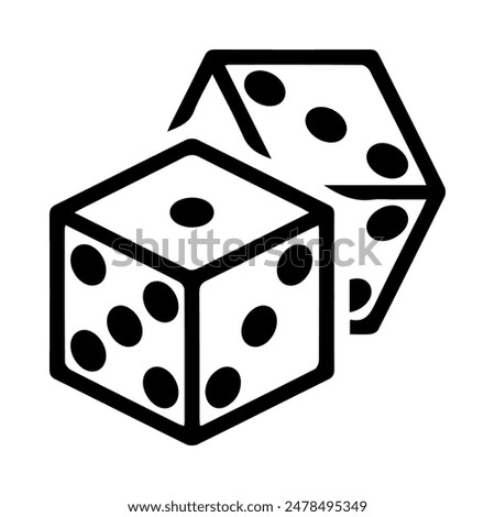 Game dice icon. Casino symbol. Roll chance signs.