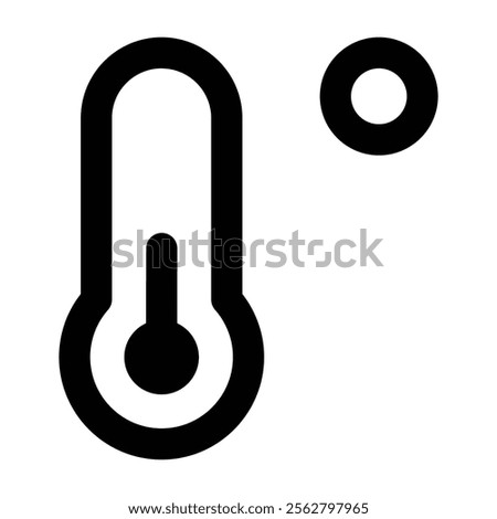 Thermometer vector icon with temperature half scale for weather or medicine