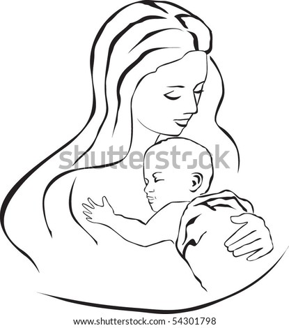Mother And Child Stock Vector Illustration 54301798 : Shutterstock
