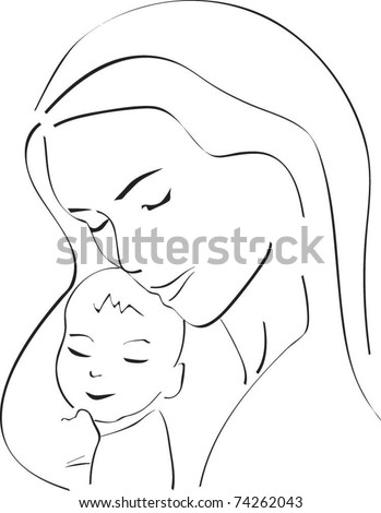 Mother With A Child Stock Vector Illustration 74262043 : Shutterstock