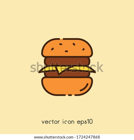 Cheeseburger vector icon illustration. Ui/Ux. Premium quality.