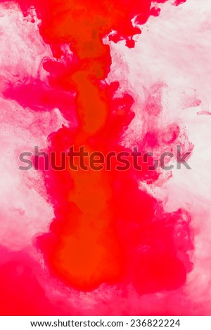 Red ink in water background