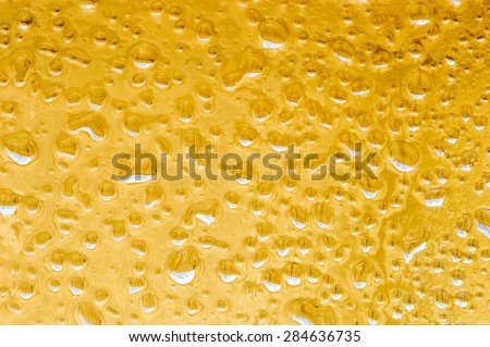 Oil, golden yellow background.