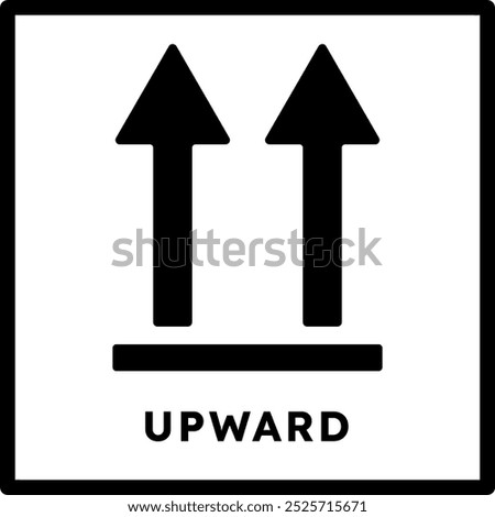 Upward arrow Icon | Fragile Item Warning Symbol | Simple and Clean Vector Design for Packaging, Shipping Labels, and Delivery Stickers | for Product Packaging, E-commerce, and Logistics