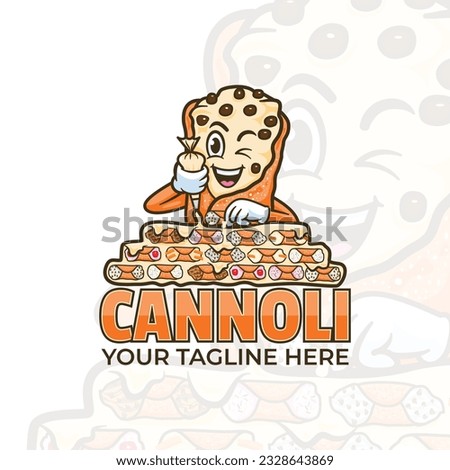 cannoli cartoon character mascot logo design