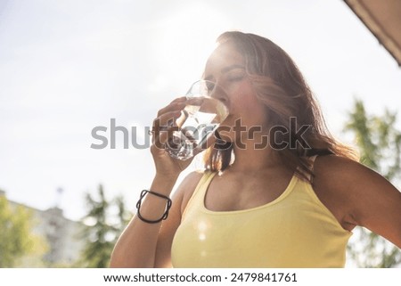 Similar – Image, Stock Photo Woman in water in beautiful landscape