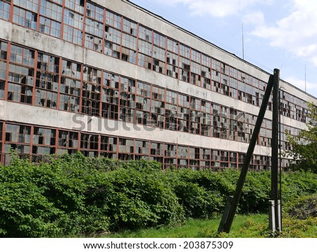 Abandoned factory building, economic depressions in west europe