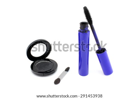 Mascara in blue tube and black shade