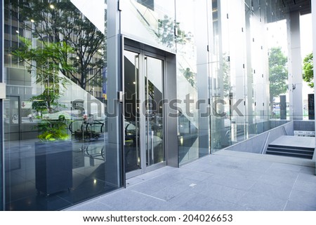 Entrance of the stylish office building