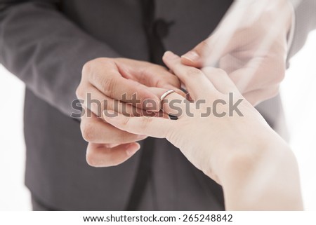 Wear rings. The bride and groom.