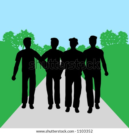 Silhouettes of people - men