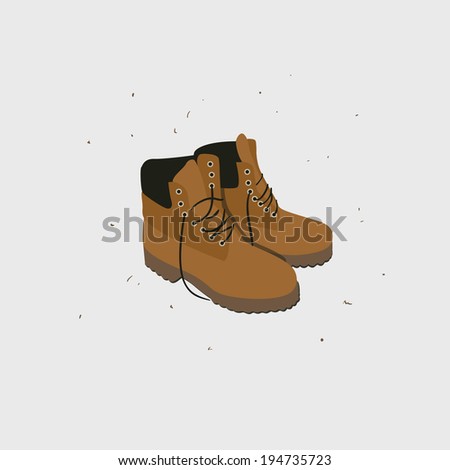 illustration with fashionable shoes with laces
