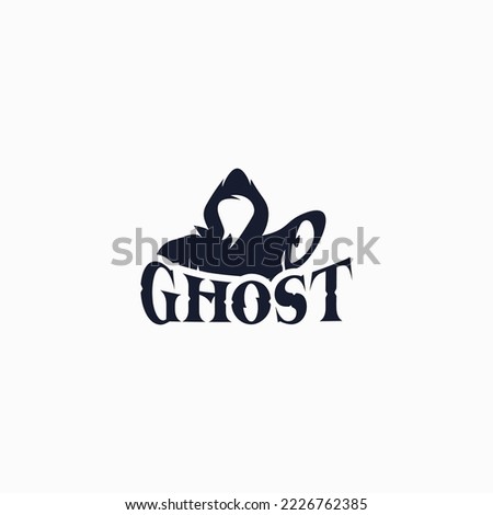 ghost logo design vector template