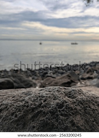 Similar – Image, Stock Photo Boat floating in calm sea water