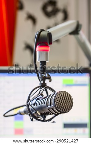microphone in radio studio