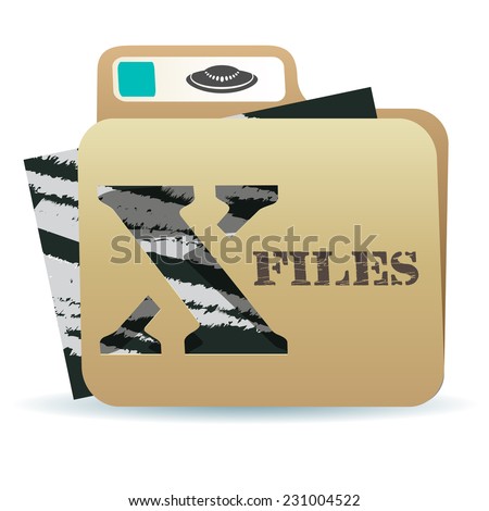 illustration of X files folder icon with inexplicable and mysterious material inside