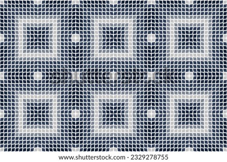 Optical illusion parallelogram pattern seamless. Abstract 3D Op art Victor Vasarely inspired, light and dark blue element. For male t-shirt fabric cloth tile bedding curtains carpet cushion decoration