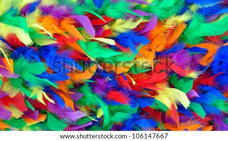 Bright Colorful Feather Boas Abstract Background