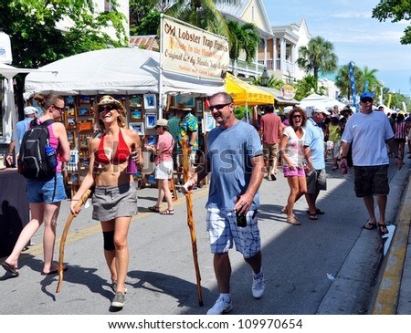 KEY WEST, FLORIDA-AUGUST 11:  Lobster Festival In Key West, Fl. on August 11, 2012.  This  is an annual event featuring the Florida Spiny Lobster, caught in the local waters of the Florida Keys.