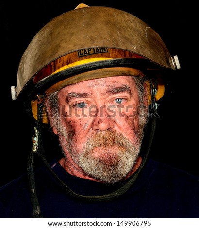 Portrait Of A Tired, Dirty Fire Captain