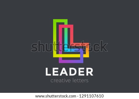 Letter L Logo Geometric Font Design Vector Template Linear Style Infinite Looped Color Line Monogram Letter L Logo Geometric Font Design Vector Template Linear Style Infinite Looped Color Line Monogram