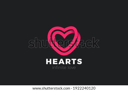 Heart Logo. Love, Dating and Charity design vector template. Infinite Love Looped Logotype concept icon.