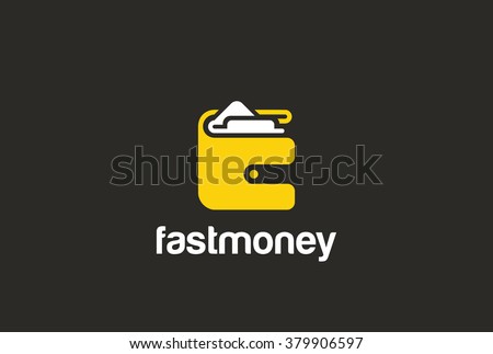 Wallet Logo abstract design vector Negative space.
Purse payment Logotype concept icon