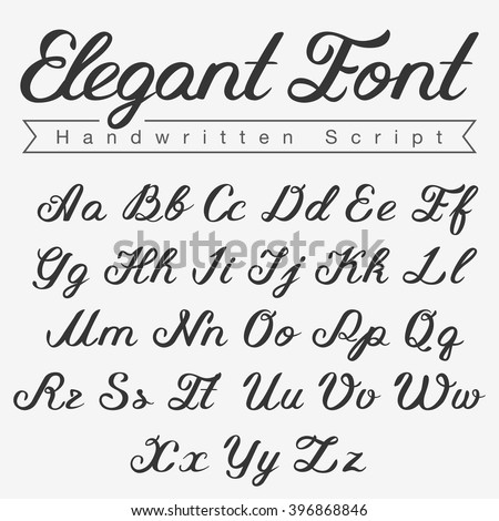 Elegant Handwritten Script Font Design Vector. Calligraphy Lettering ...